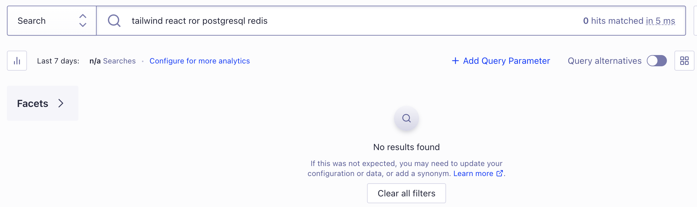 Algolia can't find any result