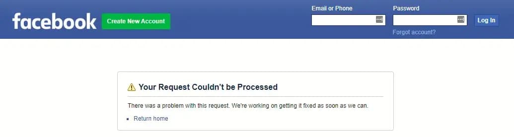 facebook cannot login
